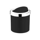 Lixeira Basculante 5 Litros Preta com Cromado - Ela Decora