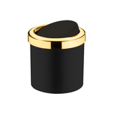 Lixeira Basculante 5 Litros Preta com Dourado - Ela Decora