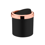 Lixeira Basculante 5 Litros Preta com Rose Gold - Ela Decora