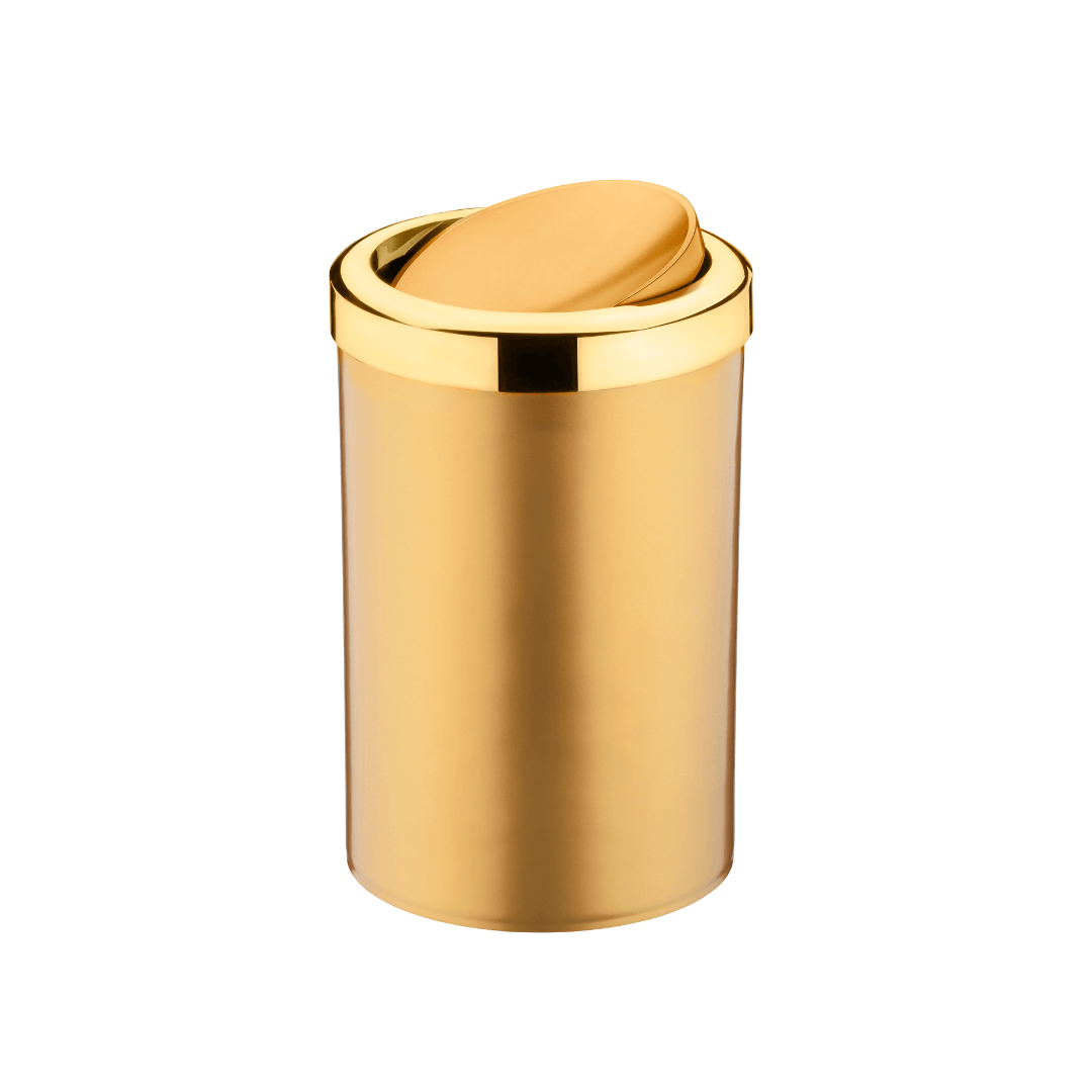 Lixeira Basculante 8 Litros Dourada - Ela Decora