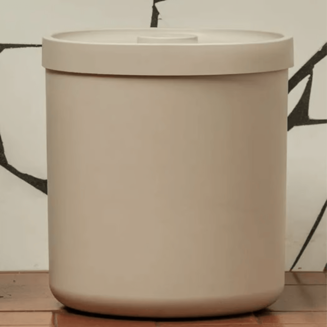 Lixeira Bold Bege 6 Litros - Ela Decora