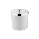 Lixeira Branca com Tampa Cromado 5 Litros - Ela Decora