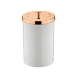 Lixeira Branca com Tampa Rose Gold 8 Litros - Ela Decora