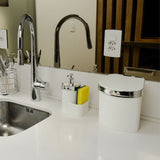 Lixeira Branca e Cromada 2,5 Litros - Ela Decora