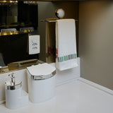 Lixeira Branca e Cromada 2,5 Litros - Ela Decora