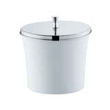 Lixeira com Aro Branca com Tampa Cromada - 3 Litros - Ela Decora