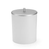 Lixeira Com Tampa 5 Litros Branco Com Cromado Fosco - Ela Decora