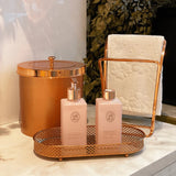 Lixeira com Tampa 5 Litros Rose Gold - Ela Decora