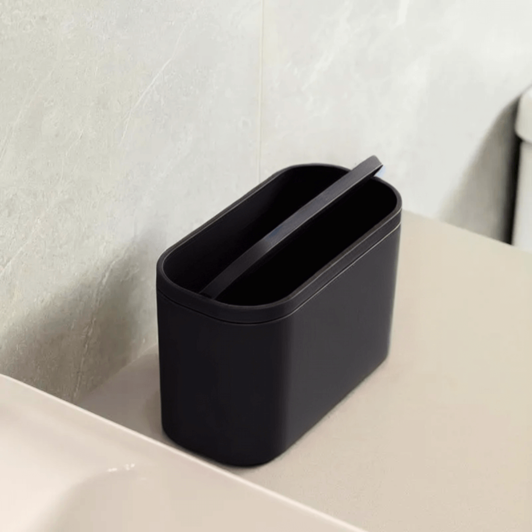 Lixeira de Bancada Basculante Bold Preta 1 Litro - Ela Decora