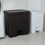 Lixeira de Pedal Trium Duplo Compartimento Preto 20 Litros - Ela Decora