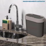 Lixeira Flat Chumbo 2,8 Litros - Ela Decora