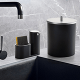 Lixeira Preta 5 Litros Com Tampa Inox - Ela Decora