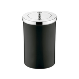 Lixeira Preta com Tampa Cromada 8 Litros - Ela Decora