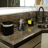 Lixeira Preta e Cromada 2,5 Litros - Ela Decora