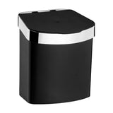 Lixeira Preta e Cromada 2,5 Litros - Ela Decora