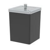 Lixeira Quadrada Preta com Tampa Cromada 6,5 Litros - Ela Decora