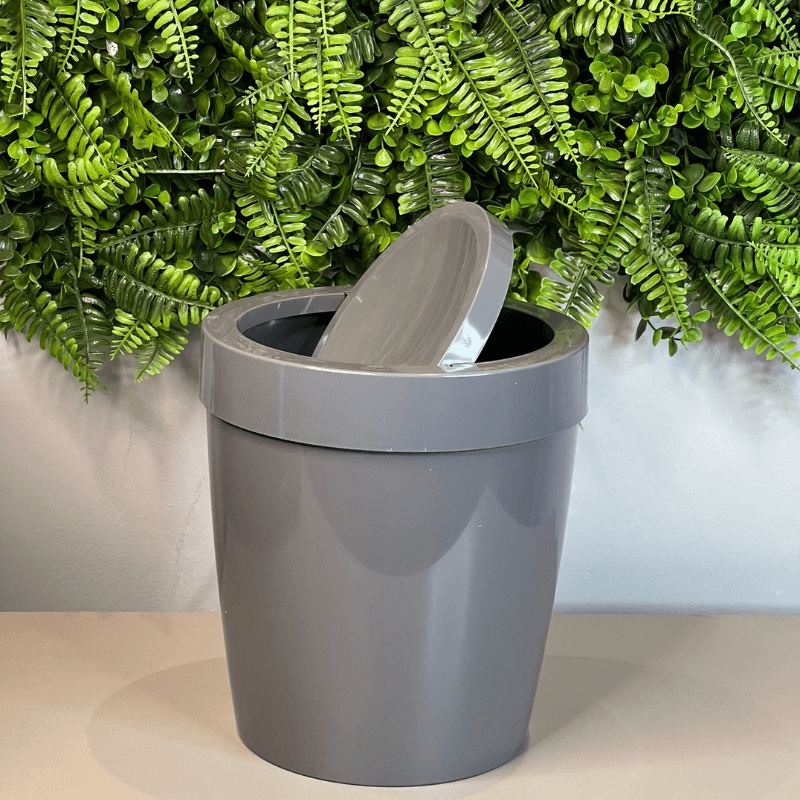 Lixeira Vitra Basculante Chumbo 5 Litros - Ela Decora