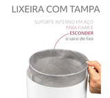 Lixeira Preta com Tampa Rose Gold 8 Litros