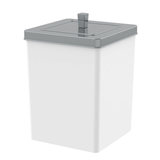 Lixera Quadrada Branca com Tampa Cromada 6,5 Litros - Ela Decora