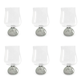 Jogo 6 Taças de Vidro Base Esfera Fume 440ml