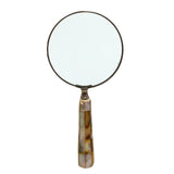 Lupa de Aumento em Madre Perola Cromado 22cm x 10cm - Ela Decora