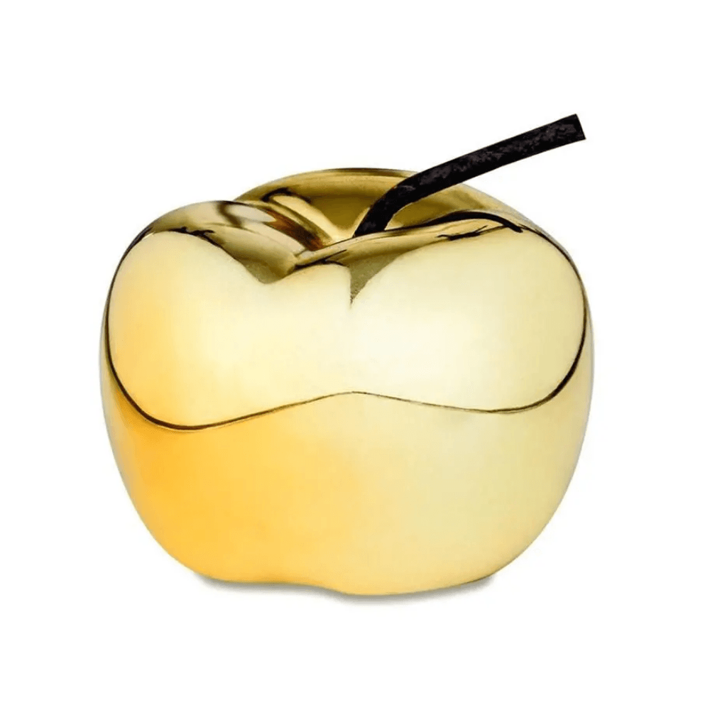 Maça Decorativa Luxo Dourada em Cerâmica - 12 cm - Ela Decora