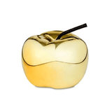 Maça Decorativa Luxo Dourada em Cerâmica - 9,5 cm - Ela Decora