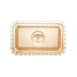 Manteigueira com Tampa de Cristal Coração Âmbar Metalizado 17cm - Ela Decora