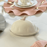 Manteigueira com Tampa em Porcelana Birds Branca 16cm - Ela Decora