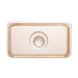 Manteigueira com Tampa Pearl Cristal de Chumbo Âmbar 17cm - Ela Decora