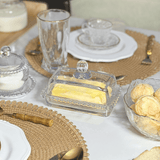 Manteigueira Cristal de Chumbo com Tampa Pearl 17cm x 10,5cm x 10cm - Ela Decora