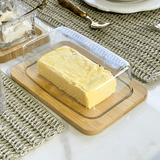 Manteigueira de Bambu com Tampa transparente