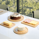 Boleira, queijeira, manteigueira e porta frios com base de bambu e tampa acrílica. Ideal para compor mesa posta do café da manhã ou brunch. Combine com bandeja, porta temperos e organizadores de cozinha.