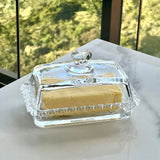 Manteigueira de Cristal de Chumbo Tampa Coração 17cm - Ela Decora