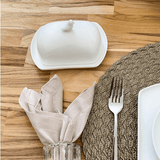 Manteigueira de Porcelana Birds Branco - 16 cm - Ela Decora