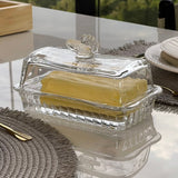 Manteigueira de Vidro com Tampa 17cm Butterfly - Ela Decora