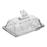 Manteigueira em Cristal com Tampa New Butterfly 18cm - Ela Decora