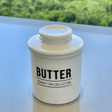 Manteigueira Francesa de Cerâmica Branca