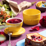 Manteigueira Francesa em Cerâmica Amarela - Ela Decora