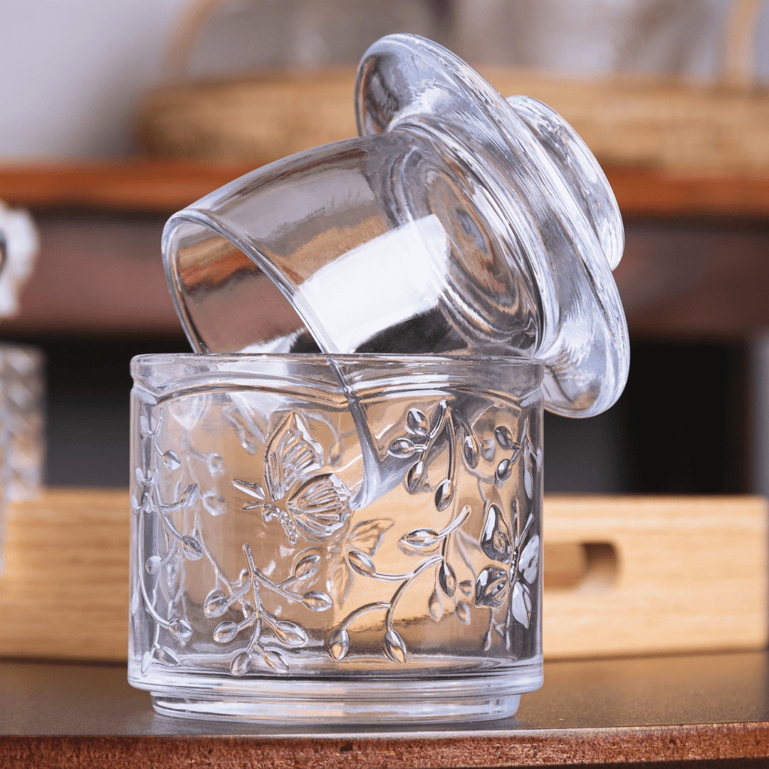 Manteigueira Francesa New Butterfly em Cristal Ecológico 9cm - Ela Decora