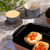 Manteigueira Francesa Twist em Cerâmica Azul Organico 250g - Ela Decora