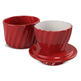 Manteigueira Francesa Twist em Cerâmica Vermelha 250g - Ela Decora