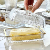 Manteigueira Petra Cristal Ecológico e Fio de Ouro com Tampa 17cm - Ela Decora