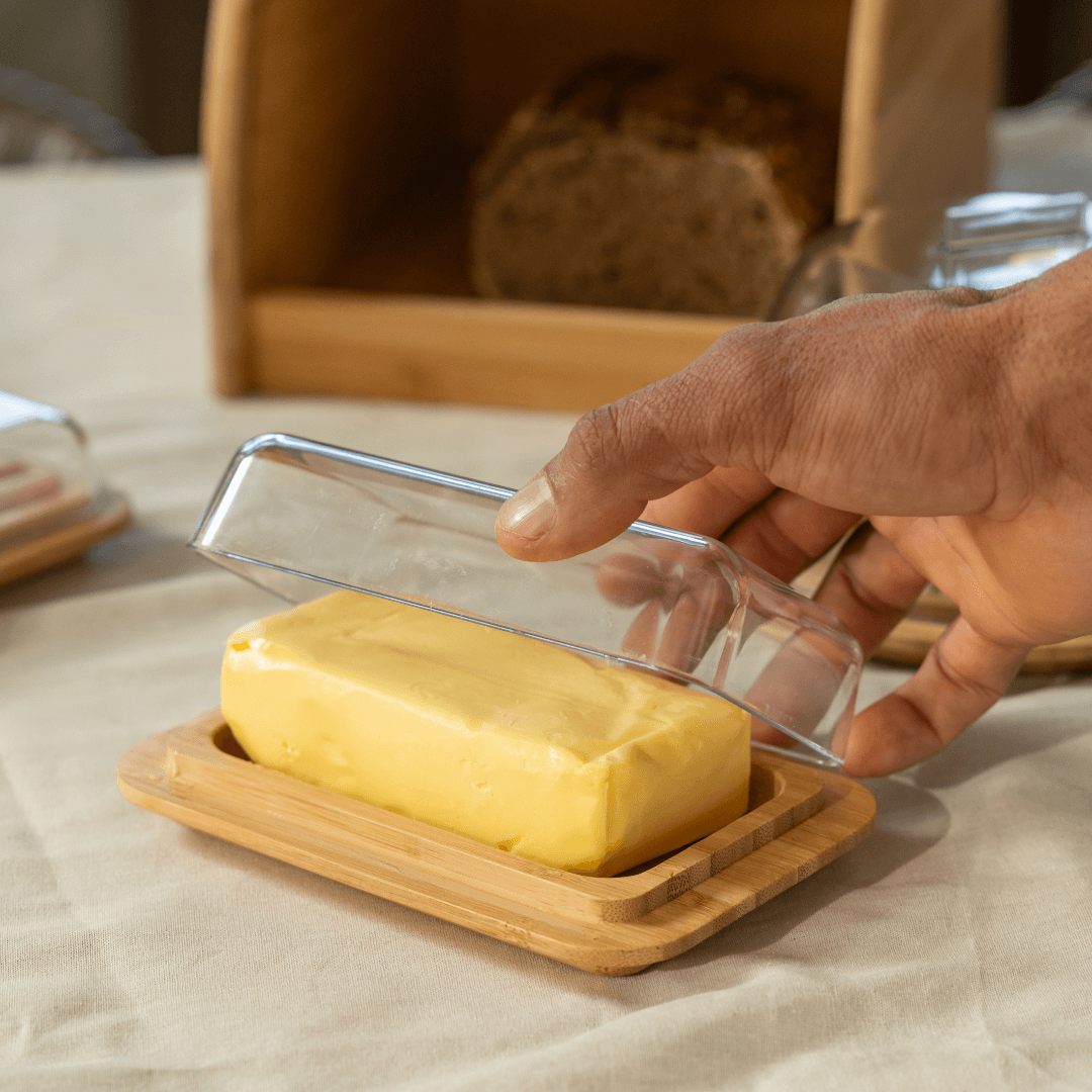 Manteigueira Sense de Bambu 16cm - Ela Decora