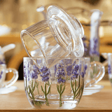 Manteigueira Francesa de Cristal Lavanda 9,5cm