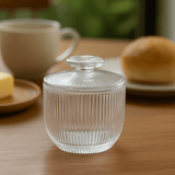 Manteigueira Francesa de Vidro Graffiato Transparente 11cm