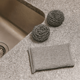 Jogo Esponja Circular e Retangular Cinza 3 Peças