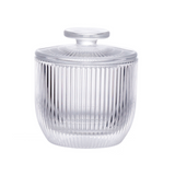 Manteigueira Francesa de Vidro Graffiato Transparente 11cm