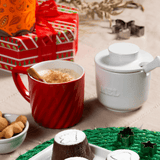 Meleira com Colher em Cerâmica Branca - Ela Decora