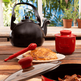 Meleira com Colher em Cerâmica Vermelha - Ela Decora